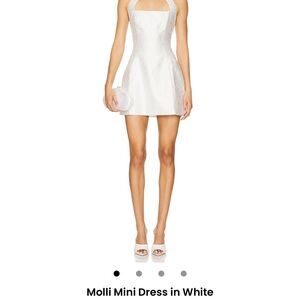 Lovers + Friends White Sleeveless Square Neck Mini Dress